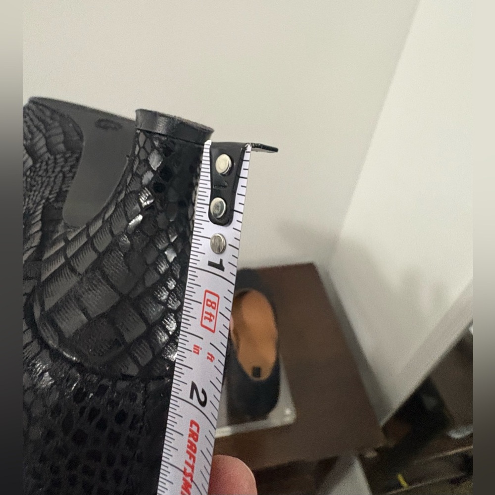 Array Black Croc-Embossed Heels - image 6